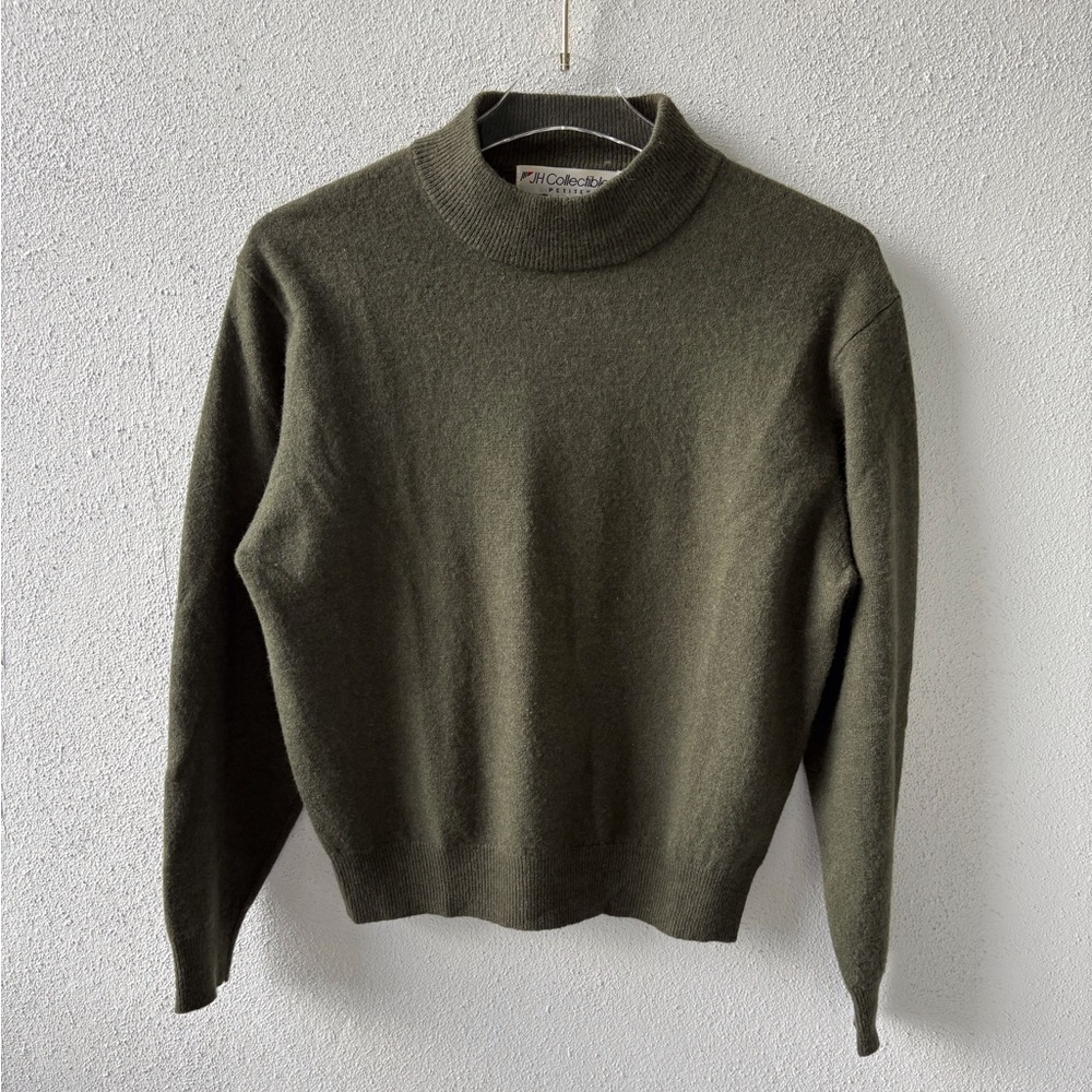 JH Collectibles Petites Olive Green Size PM Lambswool/‎ Angora Blend